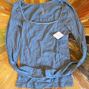 Free People “Have it All” Blue Long Sleeve Women's Top, M/L